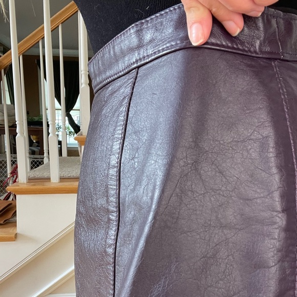 Deep Purple Leather Handmade Skirt from Argentina - Picture 5 of 11